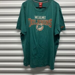Nike Mens Miami Dolphins T-Shirt 3XL Cotton Aqua Green NFL Football Graphic Tee